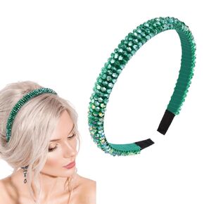 عصابة رأس من حجر الراين الأخضر للنساء من Ondder لعيد القديس باتريك، إكسسوارات شعر أنيقة من الكريستال اللامع in Kuwait