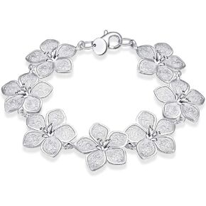 Wenbin 925 sterling silver bracelet simple flower silver lobster clasp bracelet Hawaiian flower bracelet female sterling silver jewelry in Kuwait