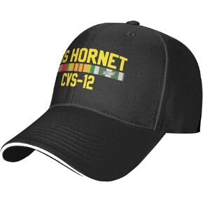 FLYIFE USS Hornet Cvs-12 with Vietnam Service Ribbons Baseball Cap Adjustable Dad Hat Hats for Men Women Gifts Casual Unisex Classic Cowboy Vintage Black in Kuwait