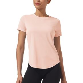 ASPO المرأة ملابس علوية للتمرين كم قصير قمصان رياضية سريعة الجافة تنفس الجري تي شيرت رياضة اليوغا الجانب الشق المحملة UPF 50 + in Kuwait