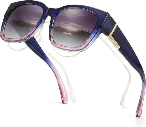 TJUTR Polarized Fit Over Sunglasses for Women Men, Oversized Square Wrap Around Sun Glasses UV400 Protection Shades TS2616 in Kuwait