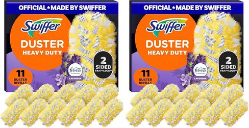 Swiffer Dusters Refill for Cleaning, Feather & Microfiber Duster Disposable Alternative, for Dusting Furniture, Blinds, Ceiling Fans, Walls, Helps Remove Allergens, Heavy Duty, Lavender, 11ct in Saudi Arabia