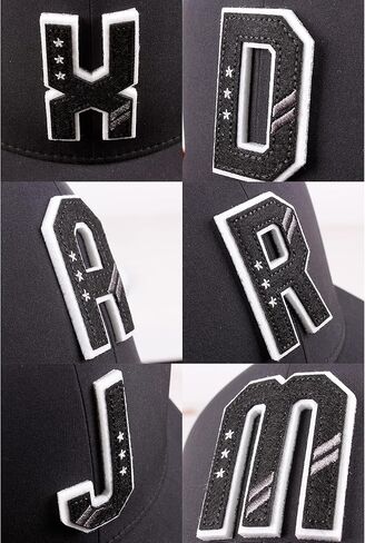Daxton Classic Snapback 3D Alphabet A إلى Z أرقام الأحرف الأولى قبعة مسطحة بيل قناع in Saudi Arabia