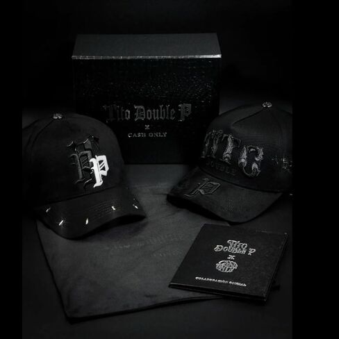 Cap Tito Double P PP Crystals Cash Only Full Set 100% Original Drop Premium Limited Black Vicera Premium High Quality Unique Design And Exclusive Details With A Touch Of Elegance And Sophistication in Kuwait
