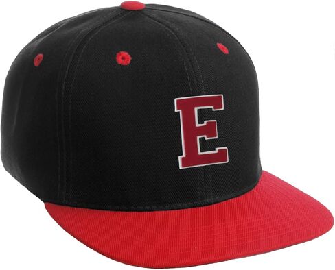 Classic Snapback Hat Custom A to Z Initial Letters, Black Red Cap White Red in Saudi Arabia