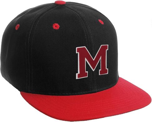 Classic Snapback Hat Custom A to Z Initial Letters, Black Red Cap White Red in Saudi Arabia