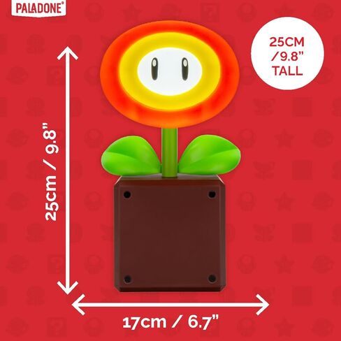 Paladone Super Mario Fireflower LED Lamp, Officially Licensed Nintendo Desk Lamp for Gamer, USB Powered Home Decor Gift in Saudi Arabia