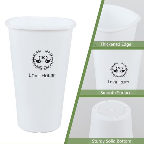 6-Pack White Plastic Flower Buckets, 12 Inch Floral Bucket Vases for Cut Flowers in Saudi Arabia