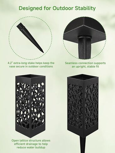 2-Pack Cemetery Vases for Grave with Spike and Foam, Grave Flower Holder for Cemetery Marker Surroundings and Memorial Displays, Outdoor Ground Decor (Flowers Not Included) in Saudi Arabia