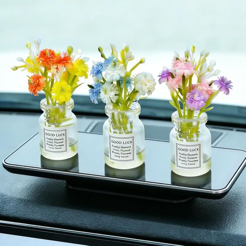 3 Pack Luminous Flower Vases - Small Glow-in-The-Dark Vases for Wedding Table Decorations, Party, and Home Decor | DIY Floral Glass Bottles for Resin Craft and Car Desk Ornaments in Saudi Arabia