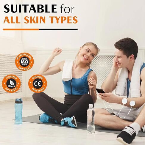 20PCS Tens Unit Electrode Pads, Multiple Sizes Electrodes for TENS Unit, Compatible with TENS 7000/ AUVON Tens Unit/Nicwell Care Tens, Reusable and Latex-Free Replacement Pads Set for Tens Machine in Kuwait