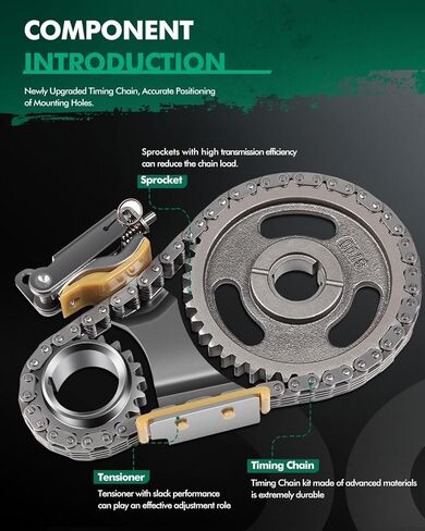 SCITOO C-3086K 90376S Engine Timing Chain Kit Replaces for Ford E-150 E-250 Econoline for F-150 Heritage Freestar Taurus Thunderbird Windstar for Lincoln Continental for Mercury Monterey 90-08 in Saudi Arabia