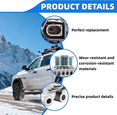 1042105360 Alternator Compatible with Jaguar F-Pace F-Type XE XF XFR 2010, Land Rover LR4 2010, Range Rover 2010-2012, Replacement Alternators 1042105360, 1042101470, 1042105361, 8W83-10300-AB in Kuwait