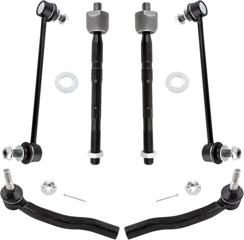 BOXI (Set of 6) Front Inner & Outer Tie Rod Ends + Front Stabilizer Sway Bar End Links Kit Fit for Toyota Sienna 2004 2005 2006 2007 2008 2009 2010 | Replace K80249 EV80893 ES80627 ES80626 in Saudi Arabia
