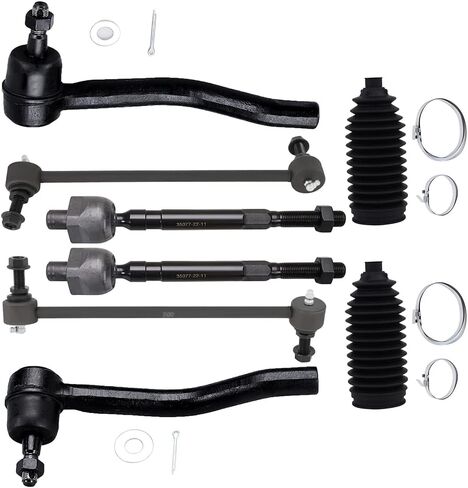 ASAPE 8 Pcs Suspension Kit - Fit 2009-2014 for Nissan Maxima, Include - Front Outer and Inner Tie Rod End Front Sway Bar End Link Front Steering Rack Boot OE# ES800357 ES800358 in Saudi Arabia