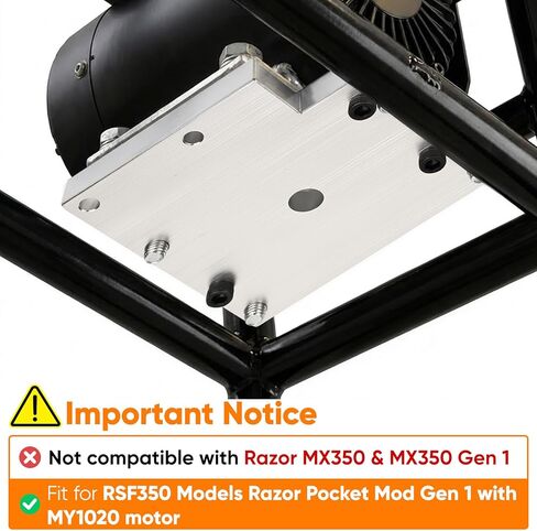 Motor Adapter Plate for RSF350 Razor Pocket Mod Gen 1 - Direct Bolt - On MY1020 Upgrade Kit - No Drilling Bracket for Razor RSF350 Motor Conversion (Not for MX350) in Saudi Arabia