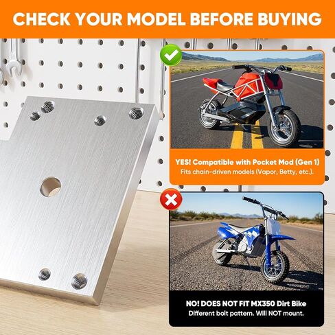 Motor Adapter Plate for RSF350 Razor Pocket Mod Gen 1 - Direct Bolt - On MY1020 Upgrade Kit - No Drilling Bracket for Razor RSF350 Motor Conversion (Not for MX350) in Saudi Arabia