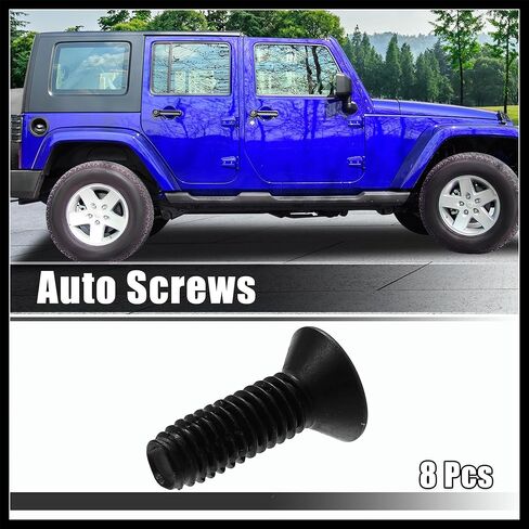 8pcs Auto Screws for Jeep Wrangler CJ7 YJ TJ 1976-2006 Fasteners Windshield Frame Hinge Tailgates Screw Door Bolts Mirror Window Hinges Nuts Torx Screw Durable Material in Kuwait