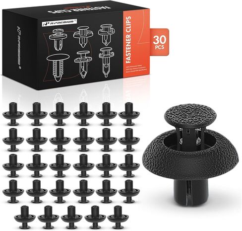 A-Premium 2.39oz 7mm نايلون مشعاع يدعم غطاء المحرك، مثبت السيارة، مشبك دبوس الدفع 30 حزمة متوافق مع Toyota Camry RAV4 Corolla Prius Highlander 4Runner Lexus RX350 RX350L RX450h in Kuwait