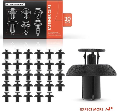 A-Premium 2.39oz 7mm نايلون مشعاع يدعم غطاء المحرك، مثبت السيارة، مشبك دبوس الدفع 30 حزمة متوافق مع Toyota Camry RAV4 Corolla Prius Highlander 4Runner Lexus RX350 RX350L RX450h in Kuwait