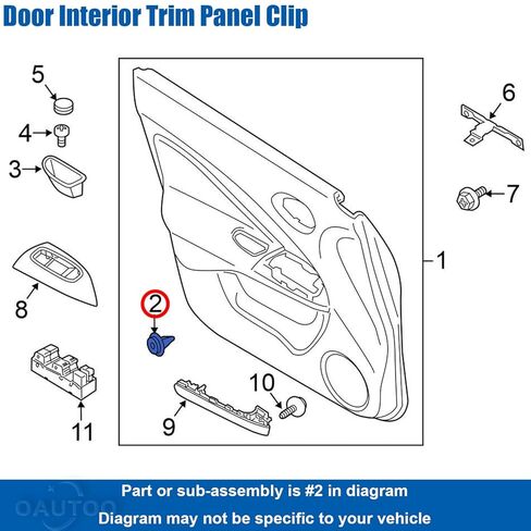 OAUTOO 25pcs Door Interior Trim Retainer Pillar Trim Panel Clip 01553-10611 for Nissan Ariya 370Z Juke Leaf Quest Infiniti EX35 FX35 FX50 G37 Q70 QX50 QX70 2009-On in Saudi Arabia