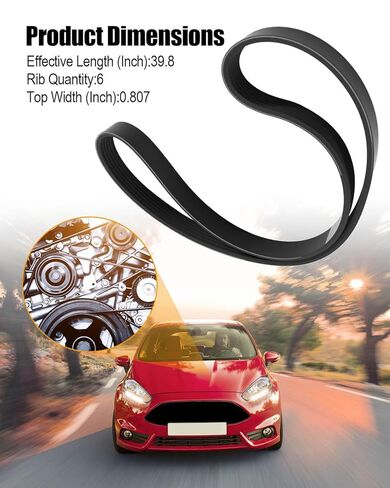 حزام محرك اعوج قابل للتمدد مناسب لسيارات Ford Fiesta 2011 2012 2013 1.6L محرك EPDM مادة 6 ضلع استبدال BE8Z8620A K060397SF in Saudi Arabia
