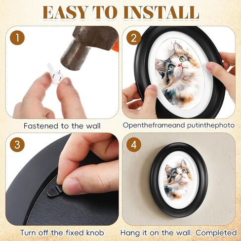 ABOOFAN 5 Pack Oval Picture Frame 5x7 Black, Vintage Wooden Wall Hanging Picture Frames for Home Office Decor, Photos Gallery in Saudi Arabia
