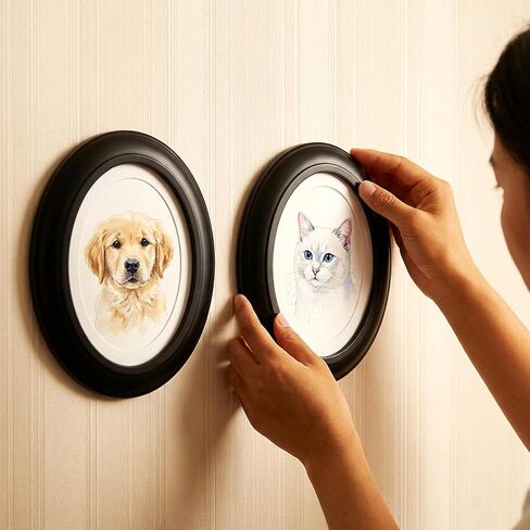 ABOOFAN 5 Pack Oval Picture Frame 5x7 Black, Vintage Wooden Wall Hanging Picture Frames for Home Office Decor, Photos Gallery in Saudi Arabia