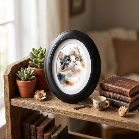 ABOOFAN 5 Pack Oval Picture Frame 5x7 Black, Vintage Wooden Wall Hanging Picture Frames for Home Office Decor, Photos Gallery in Saudi Arabia