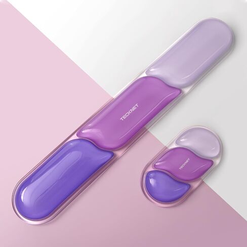 TECKNET Clear Gel Wrist Rest for Computer Keyboard, Ergonomic Gel Keyboard Wrist Rest Set for Typing Pain Relief, Comfortable Silicone Wrist Support Pad for Office/Computer/Laptop/Gaming, Transparent in Saudi Arabia