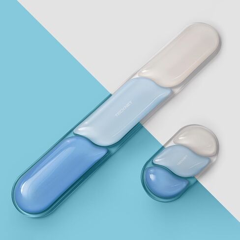 TECKNET Clear Gel Wrist Rest for Computer Keyboard, Ergonomic Gel Keyboard Wrist Rest Set for Typing Pain Relief, Comfortable Silicone Wrist Support Pad for Office/Computer/Laptop/Gaming, Transparent in Saudi Arabia