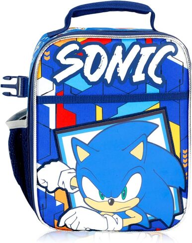 Sonic the Hedgehog Backpack with Lunch Bag Set - Bundle with 17" Backpack, Lunch Box, Water Bottle, Stickers, and More | Sonic School Bag with Lunchbox for Kids in Saudi Arabia