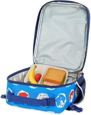 Sonic the Hedgehog Backpack with Lunch Bag Set - Bundle with 17" Backpack, Lunch Box, Water Bottle, Stickers, and More | Sonic School Bag with Lunchbox for Kids in Saudi Arabia
