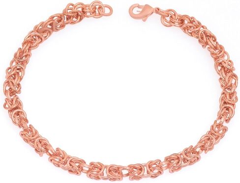 Unisex Pure Copper Bracelet – Adjustable 6–10 Inch Byzantine Knot Chain, Solid Healing Copper Wellness Jewelry for Men & Women in Saudi Arabia