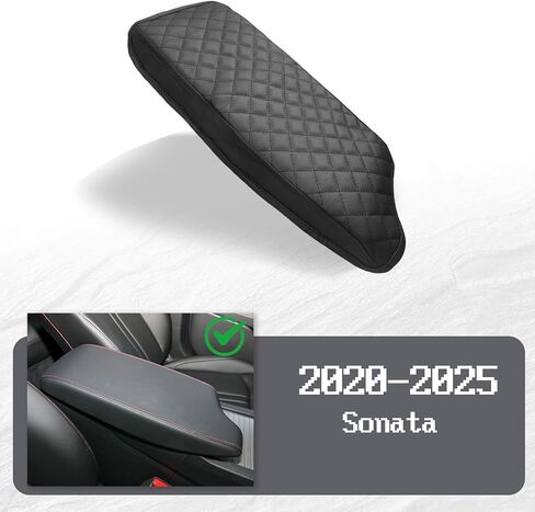 Center Console Cover Compatible with Hyundai Sonata 2020-2025, Leather Middle Console Armrest Lid Cover Protector, Anti-Scratch, Black in Kuwait