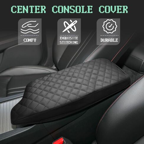 Center Console Cover Compatible with Hyundai Sonata 2020-2025, Leather Middle Console Armrest Lid Cover Protector, Anti-Scratch, Black in Kuwait