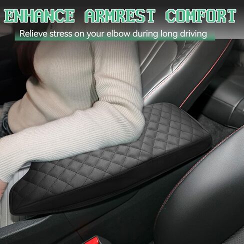 Center Console Cover Compatible with Hyundai Sonata 2020-2025, Leather Middle Console Armrest Lid Cover Protector, Anti-Scratch, Black in Kuwait