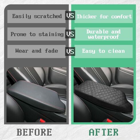 Center Console Cover Compatible with Hyundai Sonata 2020-2025, Leather Middle Console Armrest Lid Cover Protector, Anti-Scratch, Black in Kuwait