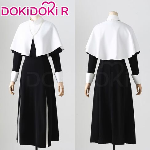 KIRA KIRA Anime Cosplay Costume Doki-R Balck White Gothic Dress Halloween Nun Costume Lolita Dress in Kuwait