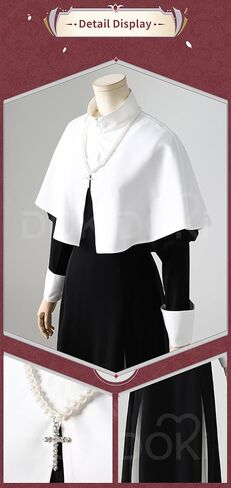 KIRA KIRA Anime Cosplay Costume Doki-R Balck White Gothic Dress Halloween Nun Costume Lolita Dress in Kuwait