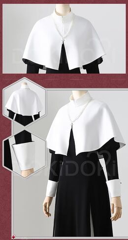 KIRA KIRA Anime Cosplay Costume Doki-R Balck White Gothic Dress Halloween Nun Costume Lolita Dress in Kuwait