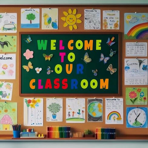 288 قطعة 24 ورقة ملصقات حروف كبيرة مقاس 3 بوصة ملصقات حروف أبجدية من الفينيل ذاتية اللصق لألواح الإعلانات والفصول الدراسية ديكور المنزل (ملونة) in Kuwait