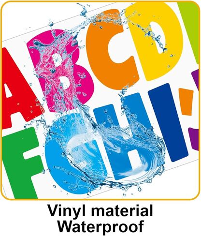 288 قطعة 24 ورقة ملصقات حروف كبيرة مقاس 3 بوصة ملصقات حروف أبجدية من الفينيل ذاتية اللصق لألواح الإعلانات والفصول الدراسية ديكور المنزل (ملونة) in Kuwait