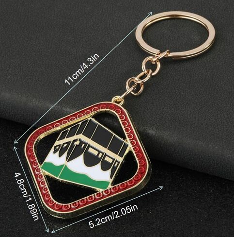 مجموعة سلاسل مفاتيح مكة الكعبة مكونة من قطعتين، حلقة مفاتيح تذكارية إسلامية مصنوعة من سبيكة مجوفة، هدية الحج والعمرة، مهرجان العيد في الشرق الأوسط، المملكة العربية السعودية تذكار سفر مكة in Kuwait
