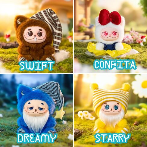 Art Keychain Ziyu × Gismow Blind Box Collectible – Designer Mystery Figure Keychain, Forest Sprite Aesthetic, Soft Vinyl Face & Plush Charm, Random Single Figure, Cute Kawaii Bag Pendant Accessory in Saudi Arabia