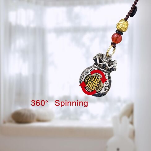 Twelve Zodiac God of Wealth Bag Keychain,Handmade Chinese Feng Shui Key Chain,Lucky Money Bag Pendant,Rotatable Lucky Money Prosperity Fortune Charm Pendant Double-Sided,Feng Shui Charm Gift Jewelry in Kuwait