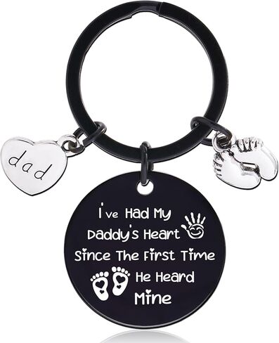 Fathers Keychain Expectant Dad Gifts, New Dad Gifts from Daughter Son, I've Had My Daddy's Heart Key Chain in Kuwait