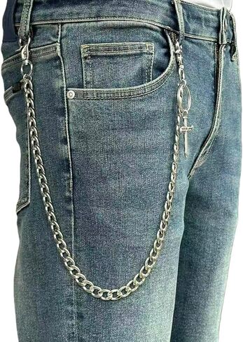KALHE Stainless Steel Wallet Chain with Lobster Clasps, Heavy Duty Jean Pants Chain, Gothic Punk Style Accessory in Saudi Arabia