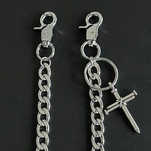 KALHE Stainless Steel Wallet Chain with Lobster Clasps, Heavy Duty Jean Pants Chain, Gothic Punk Style Accessory in Saudi Arabia