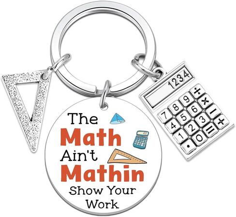 Math Teacher Gift Personalized Teacher Appreciation Gifts for Teachers Keychain for Women Men End Of Year Gift for Math Lovers Birthday Teachers' Day Graduation Christmas Gifts for Mathematician in Kuwait